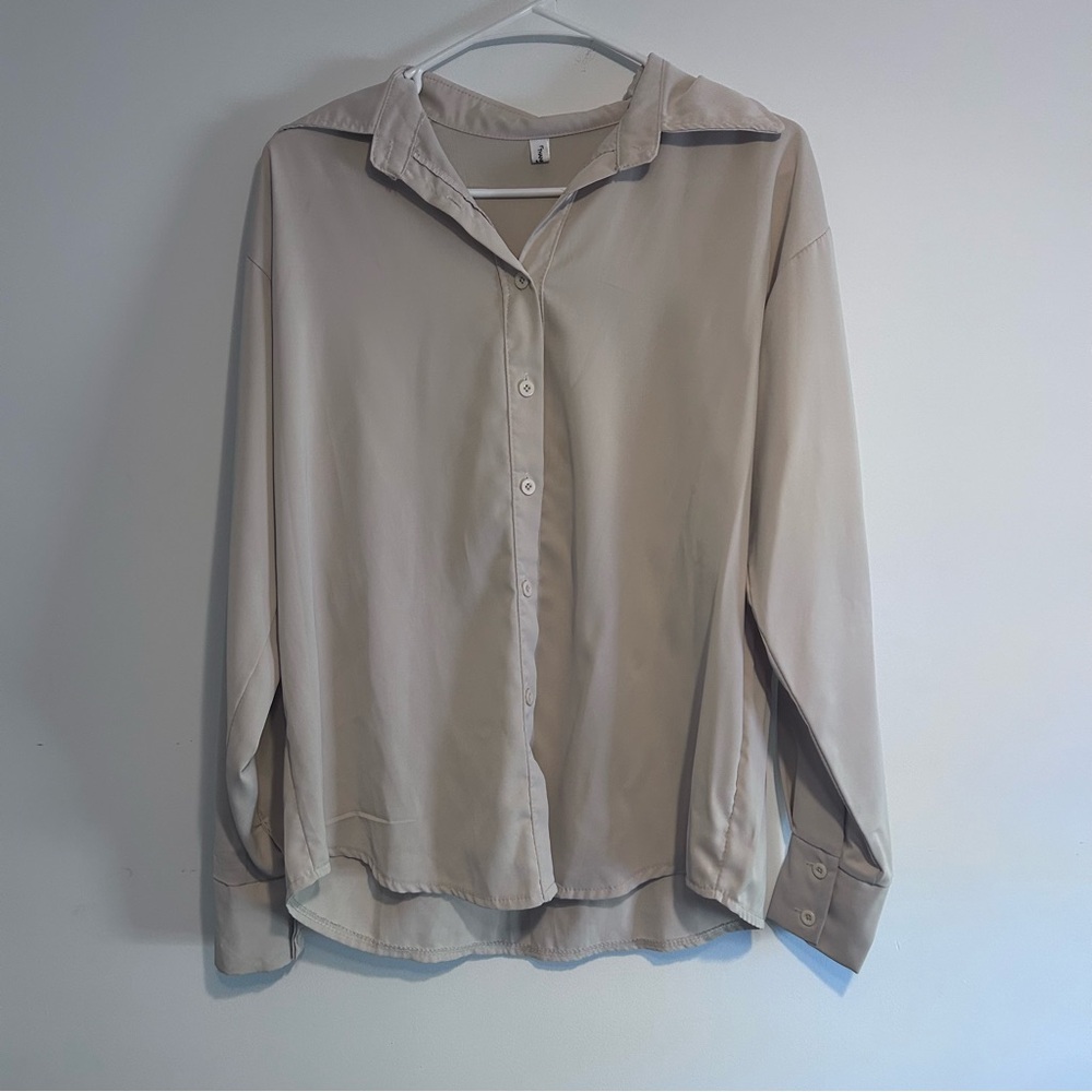 Chic Beige Button-Up Shirt